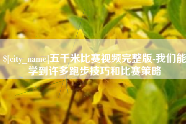 汝州五千米比赛视频完整版-我们能学到许多跑步技巧和比赛策略