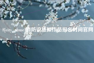 汝州消防设施操作员报名时间官网