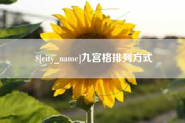 汝州九宫格排列方式