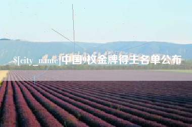 汝州中国9枚金牌得主名单公布
