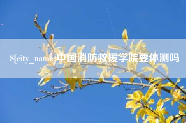 汝州中国消防救援学院要体测吗