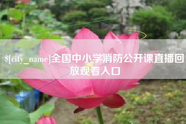 汝州全国中小学消防公开课直播回放观看入口