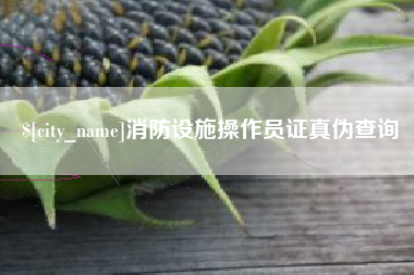 汝州消防设施操作员证真伪查询