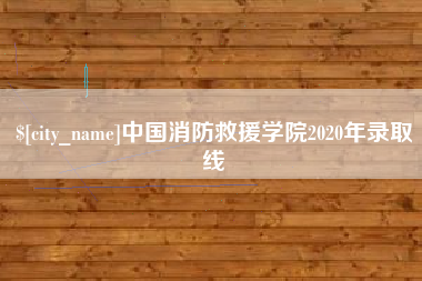 汝州中国消防救援学院2020年录取线