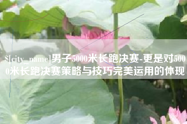 汝州男子5000米长跑决赛-更是对5000米长跑决赛策略与技巧完美运用的体现