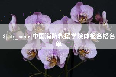 汝州中国消防救援学院体检合格名单