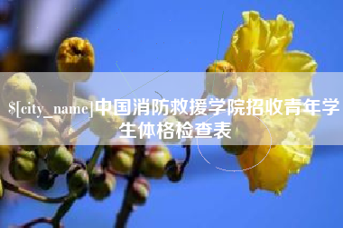 汝州中国消防救援学院招收青年学生体格检查表